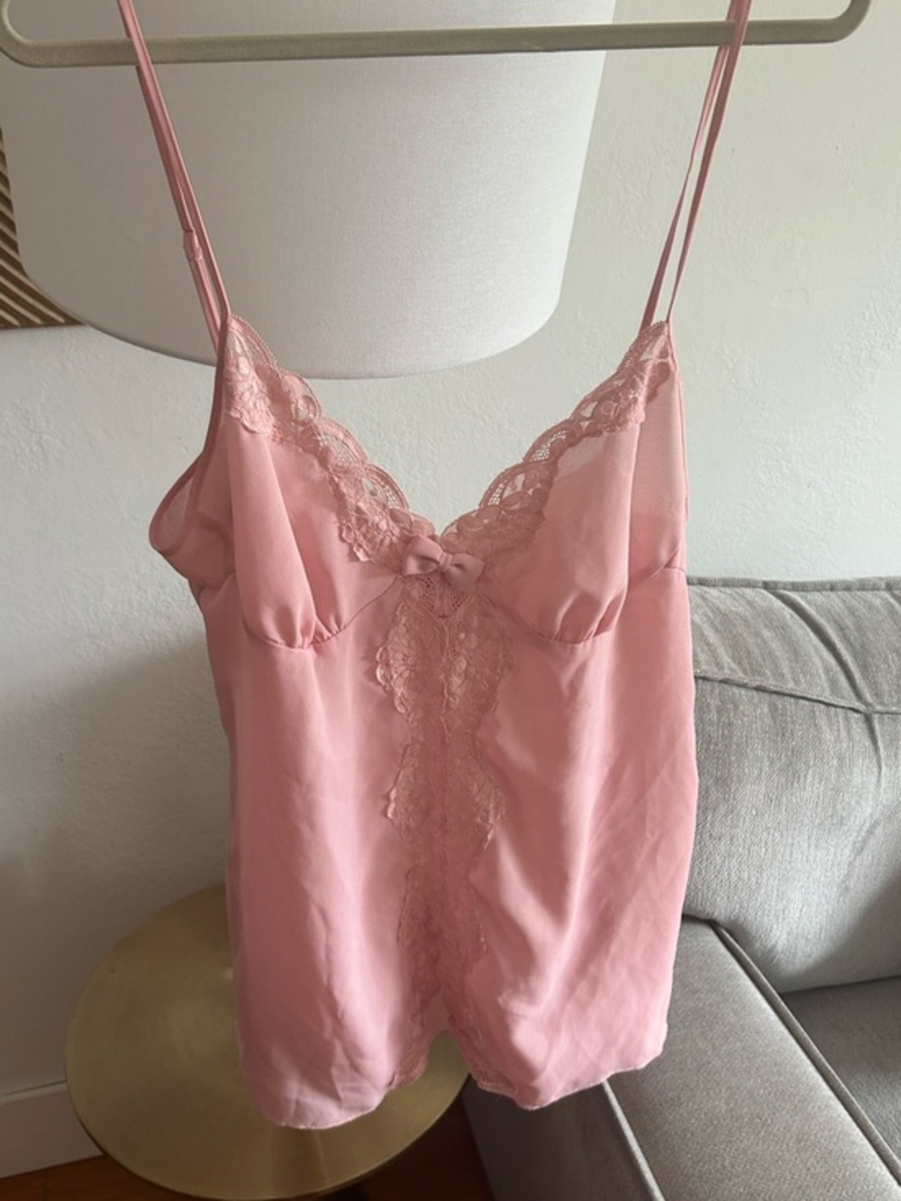 Vtg Y2K Victoria Secret Pink Cami Top L Coquette Indie Fairy  Golden Label